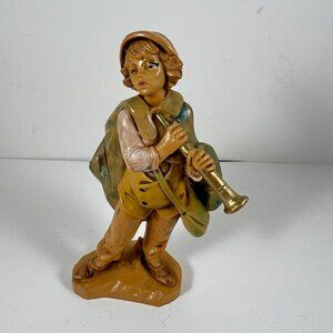 Fontanini 1990 Depose Italy 106 Boy Figurine With Trumpet Hand-Painted Collectib